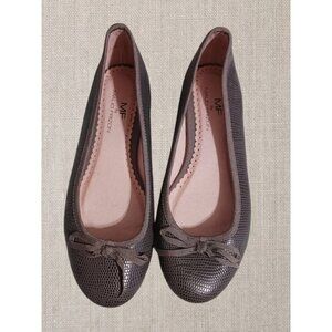 Maud Frizon Womens Textured Bow Accent Ballet Flats Size 36 brown color